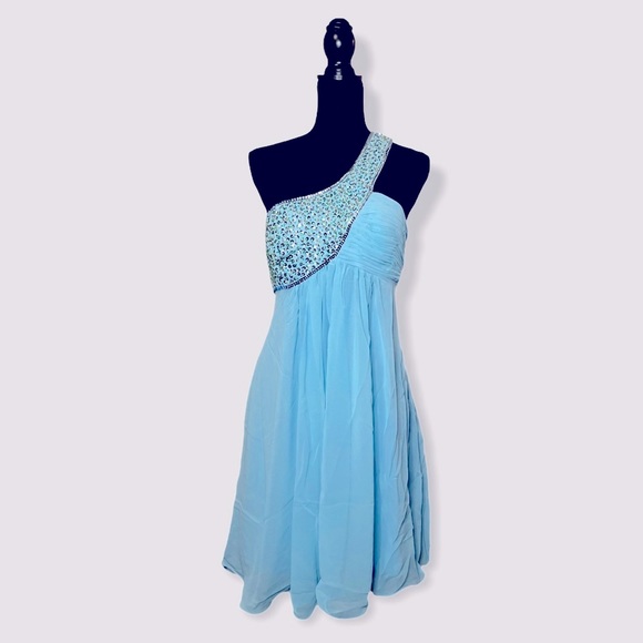 NEW Sky Blue Elegant Dress - Picture 4 of 6